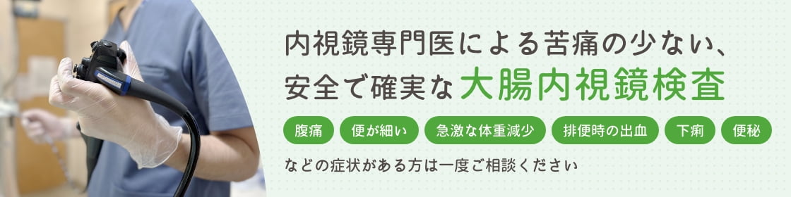 内視鏡専門医による苦痛の少ない、安全で確実な大腸内視鏡検査