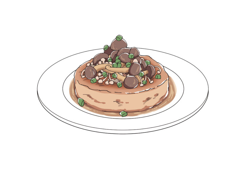 たっぷりきのこの豆腐ハンバーグ