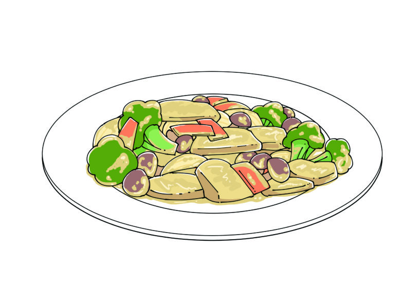 鶏肉と野菜のカレーマヨ炒め