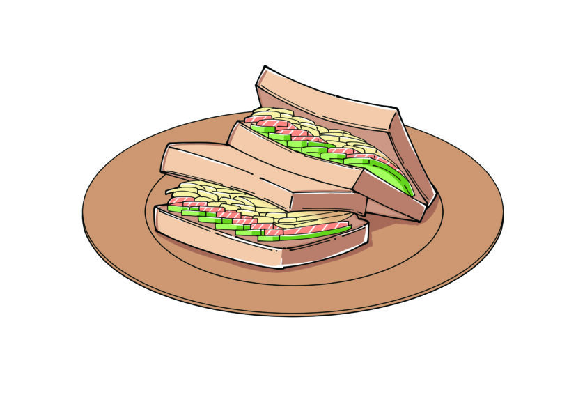 サーモンとアボカドのサンドイッチ